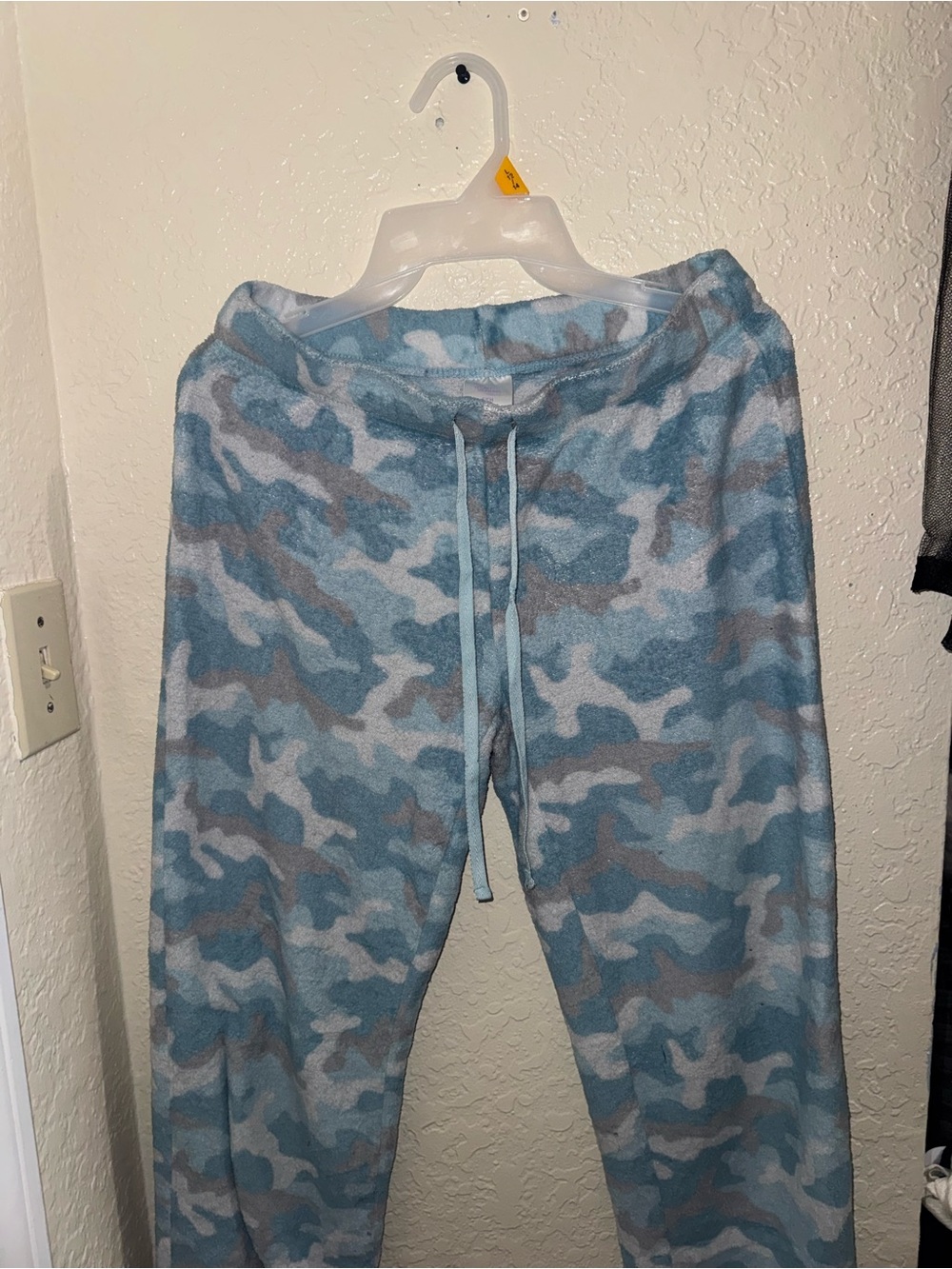 No Boundaries Blue and Gray Camo Fleece Pajama Pants